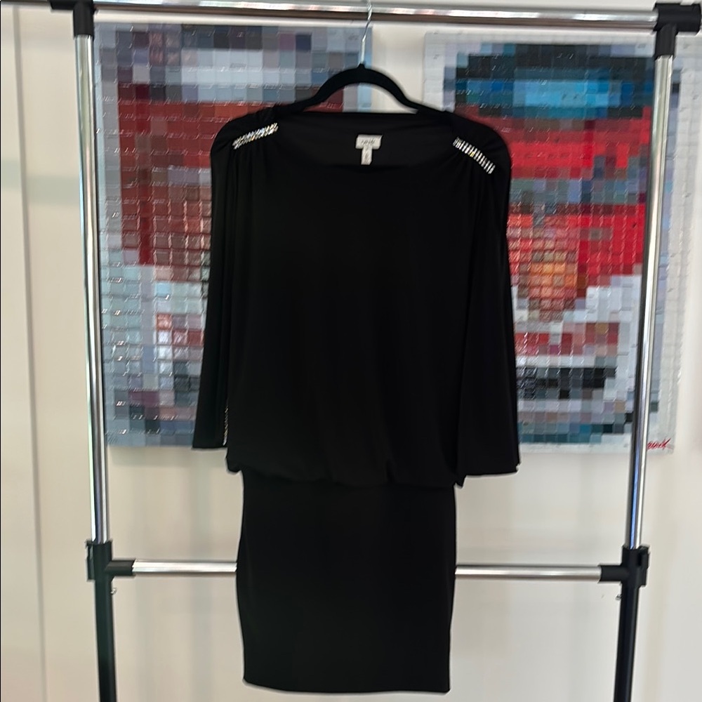 Cache Black Long Sleeve Dress